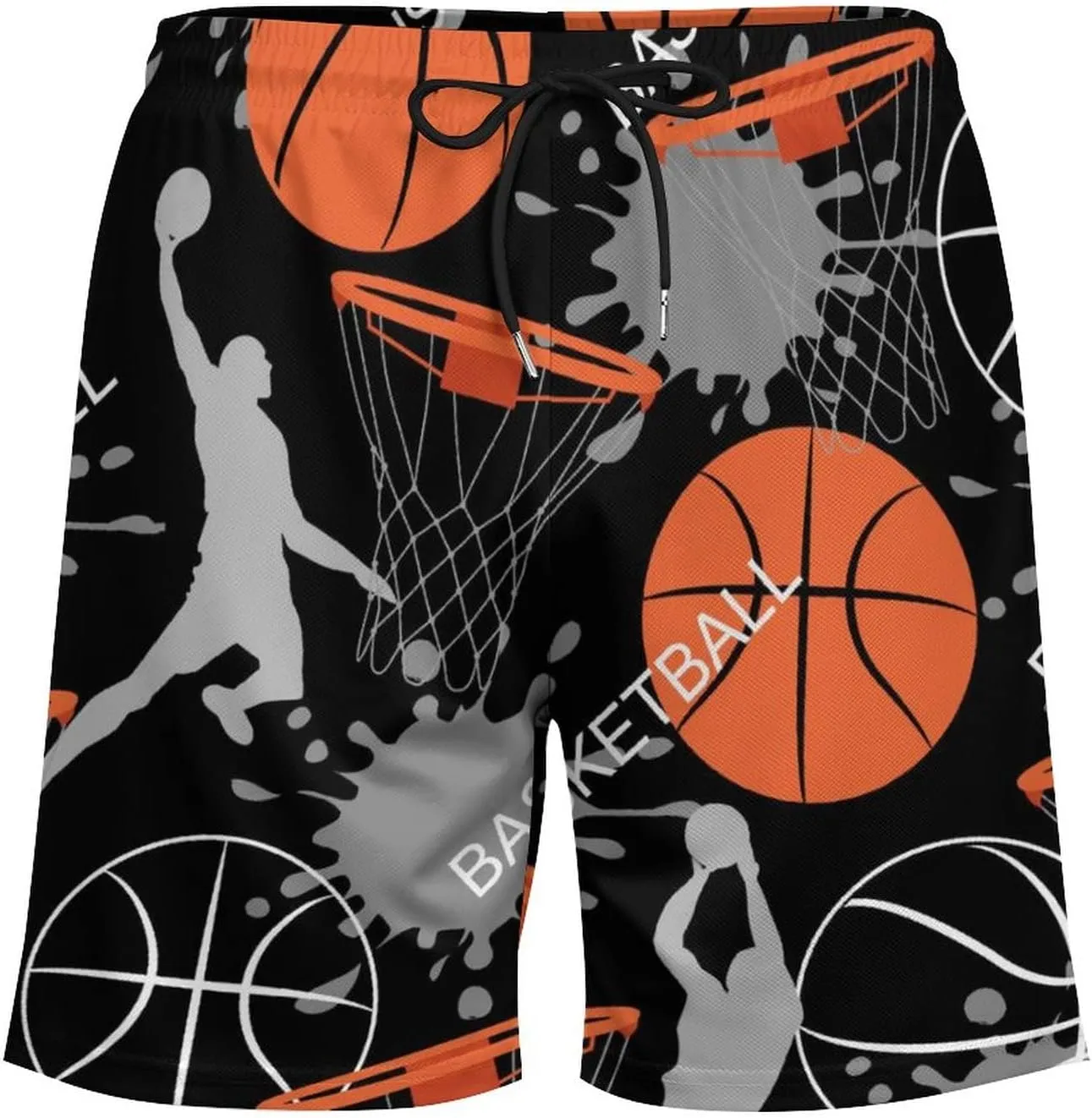 Soccer Ball on Fire Mens Quick Dry Swim Trunks Board Shorts with Compression Liner and Pockets