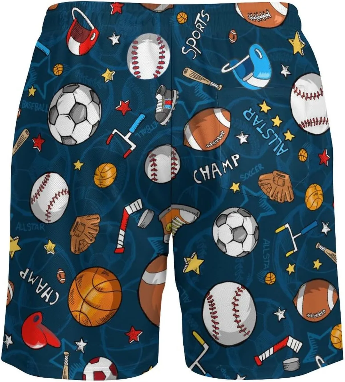 Soccer Ball on Fire Mens Quick Dry Swim Trunks Board Shorts with Compression Liner and Pockets