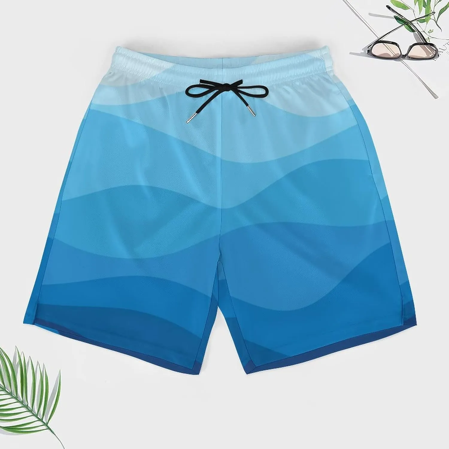 Soccer Ball on Fire Mens Quick Dry Swim Trunks Board Shorts with Compression Liner and Pockets