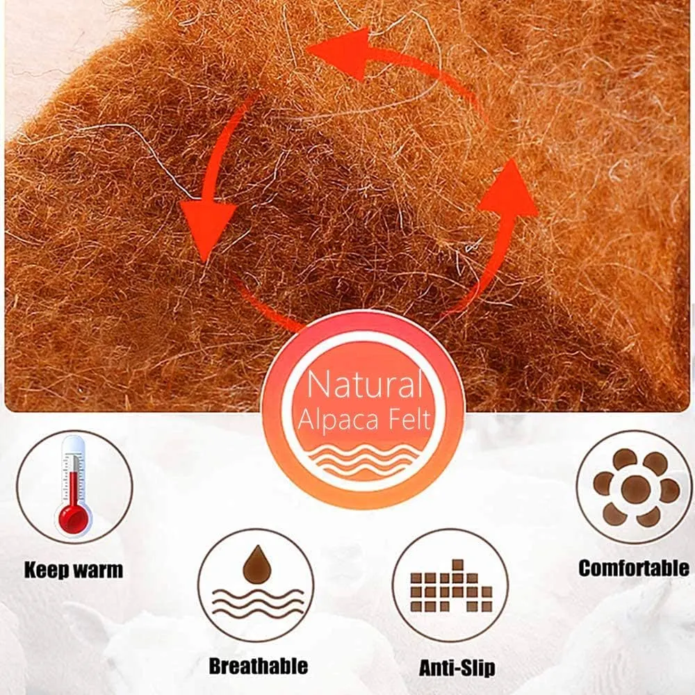 Soft Alpaca Wool Felt Winter Warm Shoe Boot Insoles - Natural Wool Felt Insert for Men and Women (Men 14)