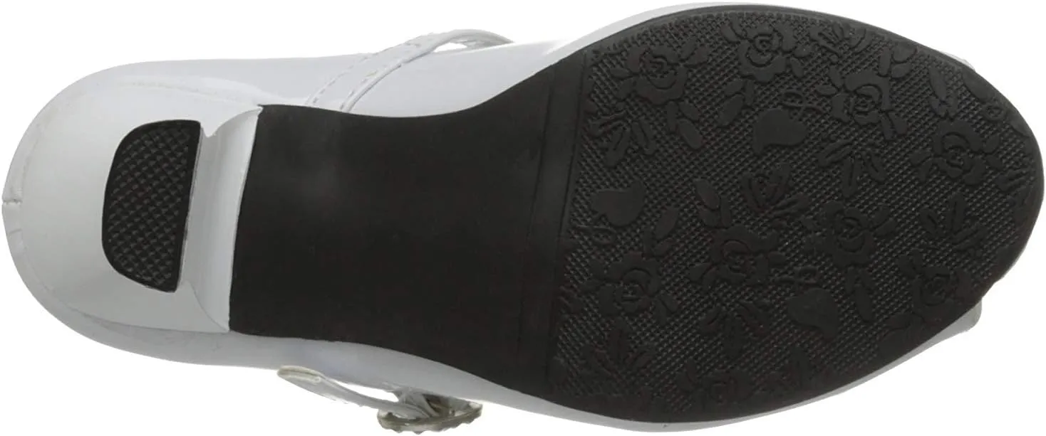 Swea Pea & Lilli Girl's Peep Toe Dress Shoe with Satin Flowers
