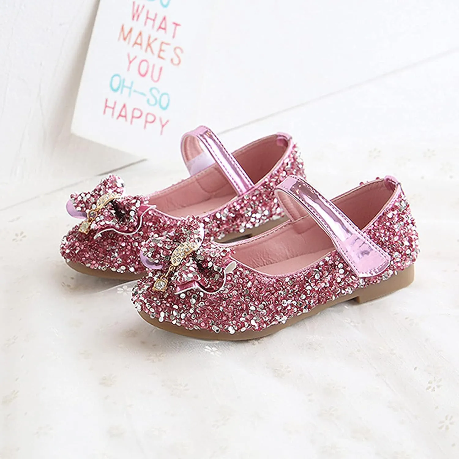 Tennis Shoes Little Boys Toddler Sandals Bow Shoes Crystal Kids Girls Princess Non-Slip Shoes Fashion Baby Shoes Shoes for Toddlers