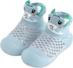 Toddler Baby Sock Shoes,0-3 Years Newborn Boys Girls Summer Cartoon Breathable Mesh Non Slip Prewalker Shoes