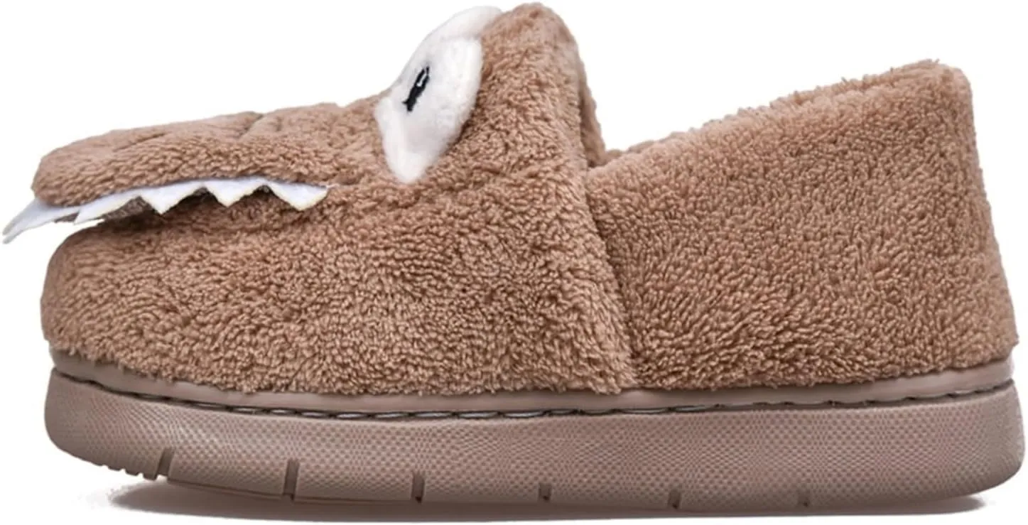Unisex-Child Plush Faux ?????? Slip on House Slippers Boys Girls Cow ??rocodile Style Indoor Holiday Slippers