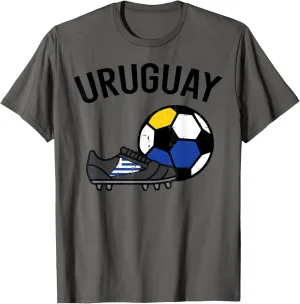 Uruguay Flag Soccer Ball Shoes Football Fan Men Women Kids T-Shirt