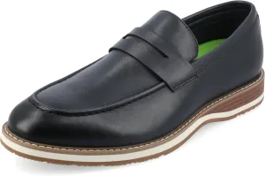 Vance Mens Kahlil Slip-on Moc Toe Penny Loafer Tru Comfort Foam Block Heel Round Toe Casual Dress Shoe