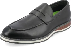 Vance Mens Kahlil Slip-on Moc Toe Penny Loafer Tru Comfort Foam Block Heel Round Toe Casual Dress Shoe