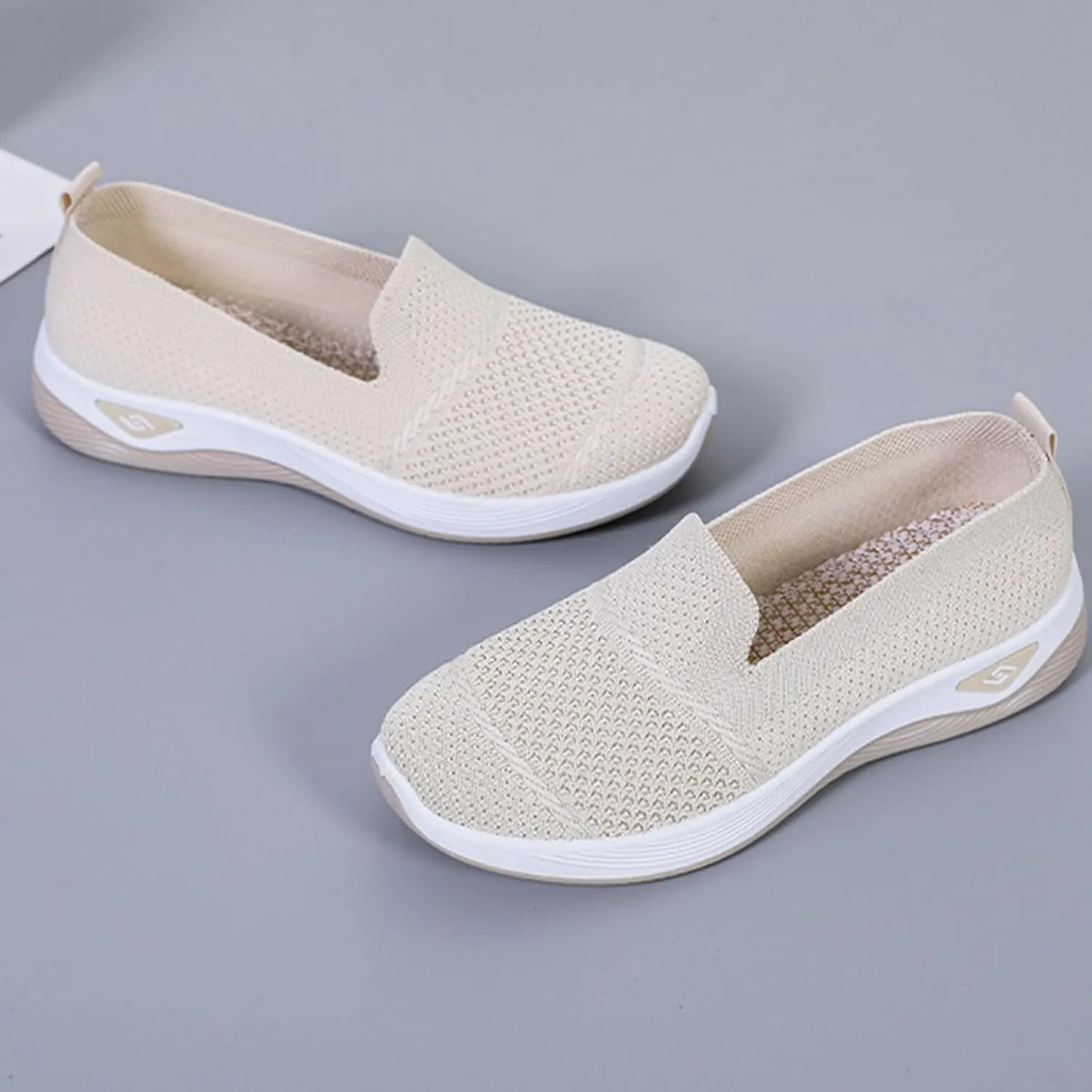 Walking Shoes for Women Arch Support Orthopedic Sneakers Lightweight Mesh Breathable Slip-On Sneakers Non-Slip Comfortable Diabetic Shoes Athletic Tennis Shoe Casual Loafers