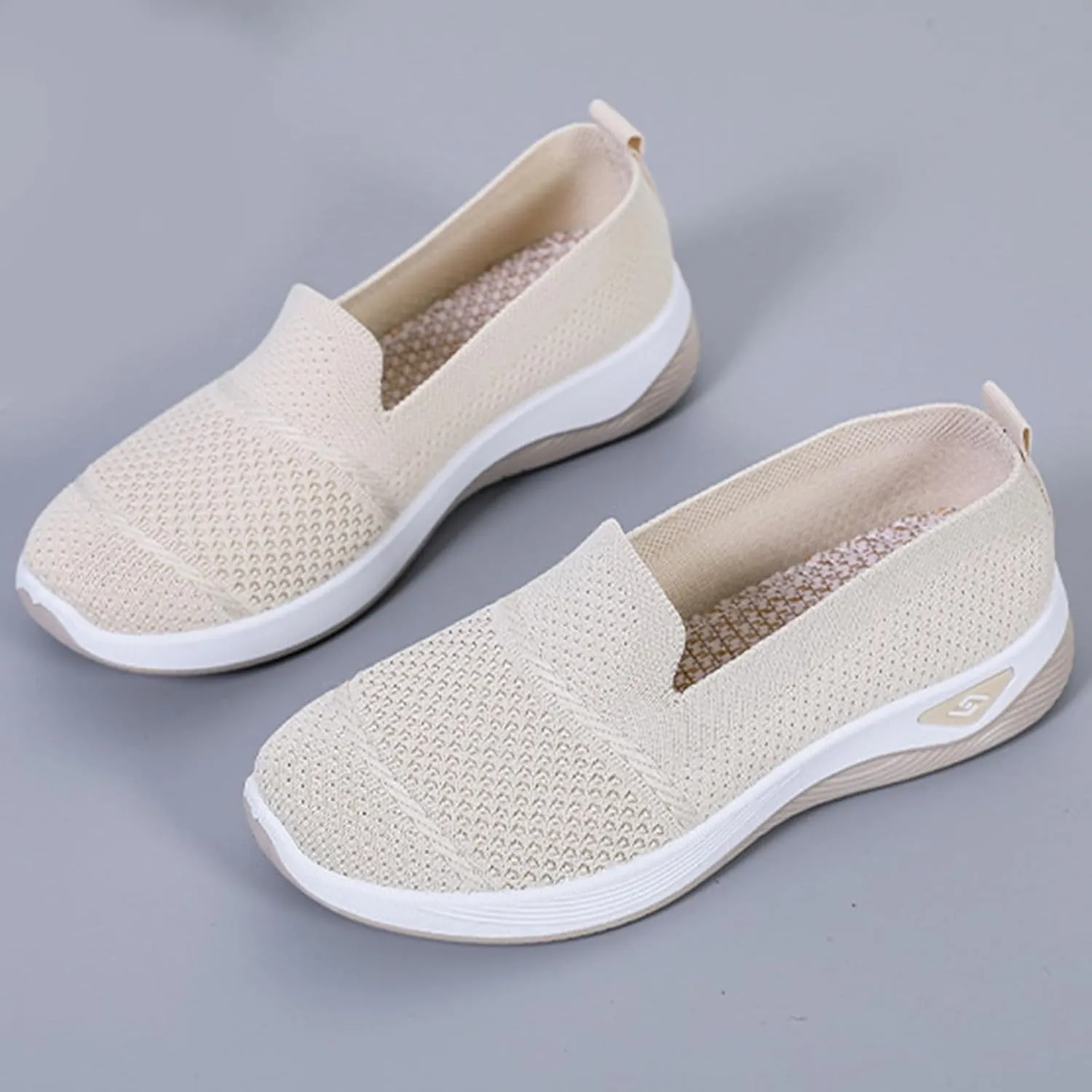 Walking Shoes for Women Arch Support Orthopedic Sneakers Lightweight Mesh Breathable Slip-On Sneakers Non-Slip Comfortable Diabetic Shoes Athletic Tennis Shoe Casual Loafers