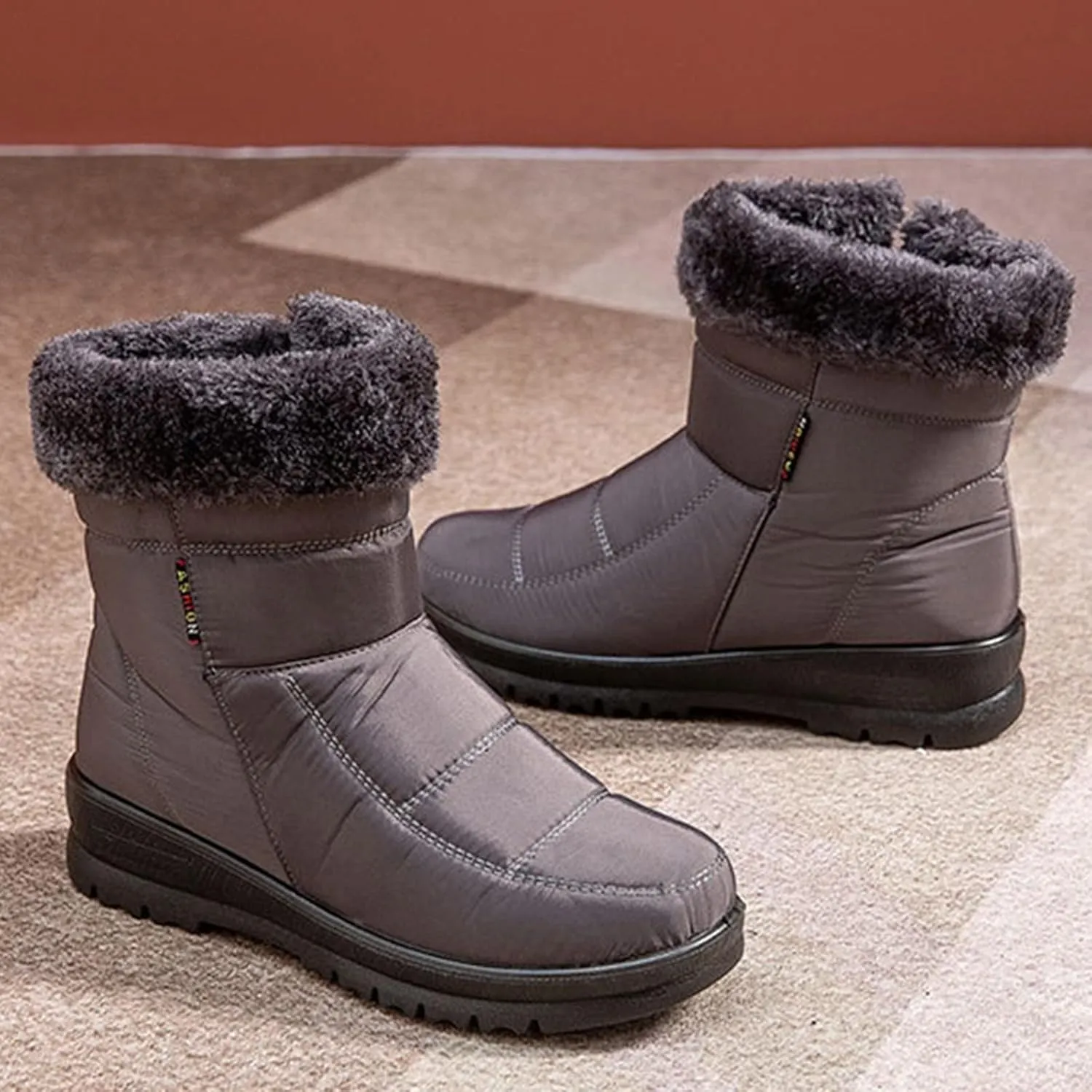 Waterproof Winter Boots Women Wide Width Winter Snow Boots for Women Size 12 Fur Lined Mid Calf Winter Boots Women Womens Rubber Boots Waterproof Size 11 Botas Termicas Para Mujer Con Casquillo