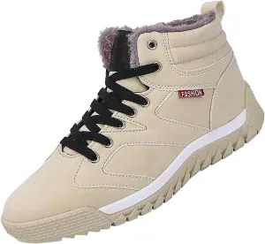 White Furry Snow Boots for Women Short Black Snow Boots Women Fur Lined Boots Womens Warm Boots Womens Winter Boots Waterproof Insulated Ankle Early Prime of Day Deals 2024