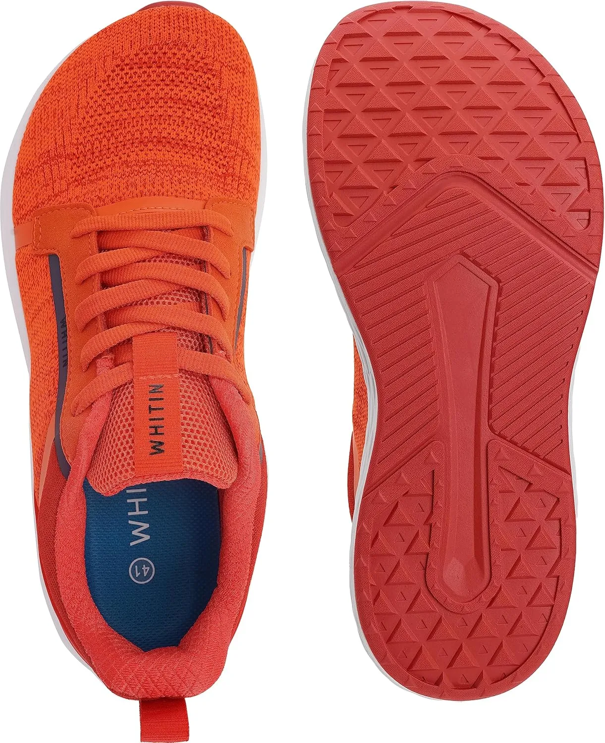 WHITIN Men's Wide Toe Box   Zero Drop Sole Road Running Shoes | Rubber Outsole