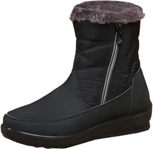 Winter Boots for Women Wide Width 11 Womens Black Snow Boots Winter Boots Women Size 8 Waterproof Zapatos Para La Nieve De Mujer Botas Contra El Agua Para Mujer