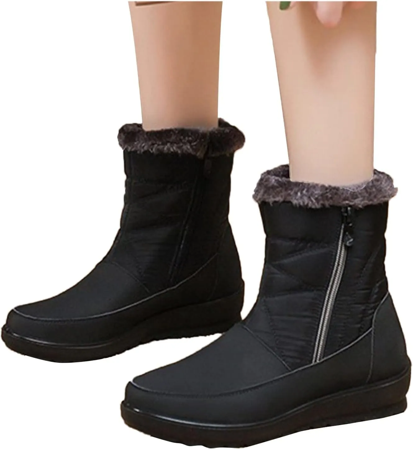 Winter Boots for Women Wide Width 11 Womens Black Snow Boots Winter Boots Women Size 8 Waterproof Zapatos Para La Nieve De Mujer Botas Contra El Agua Para Mujer