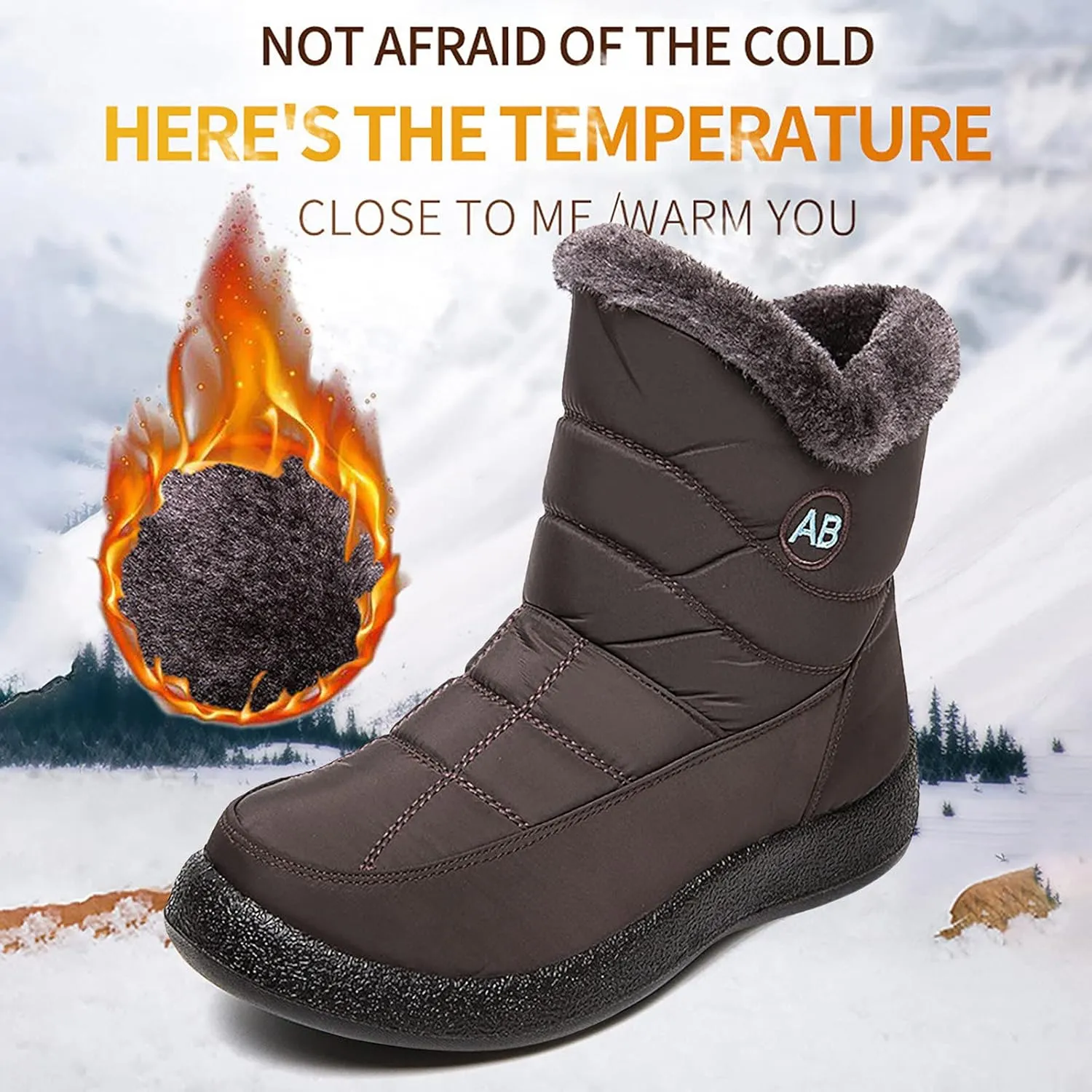 Winter Snow Boots for Women Snow Boots for Women Womens Winter Boots Waterproof Cloth Comfortable Side Zipper Boots