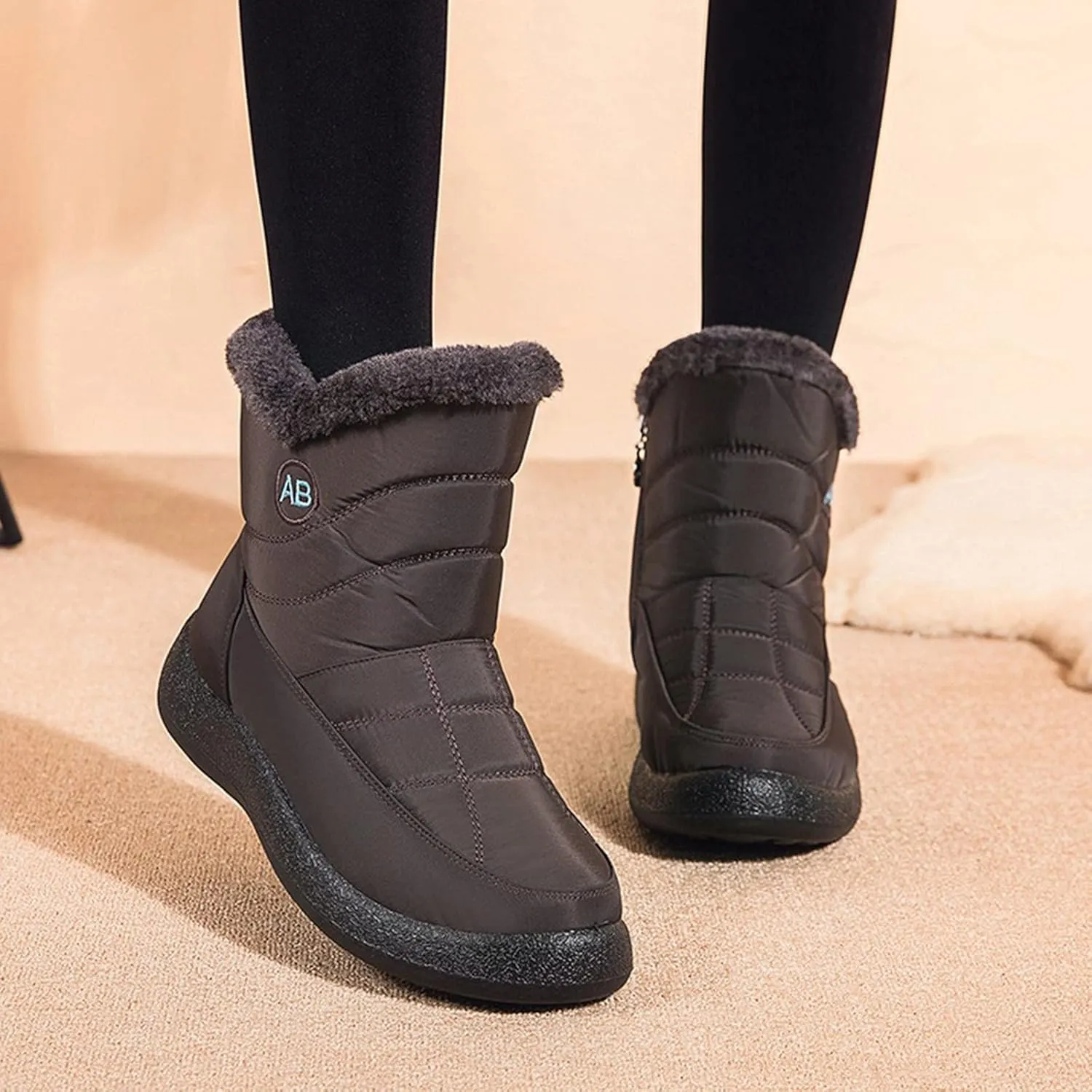 Winter Snow Boots for Women Snow Boots for Women Womens Winter Boots Waterproof Cloth Comfortable Side Zipper Boots
