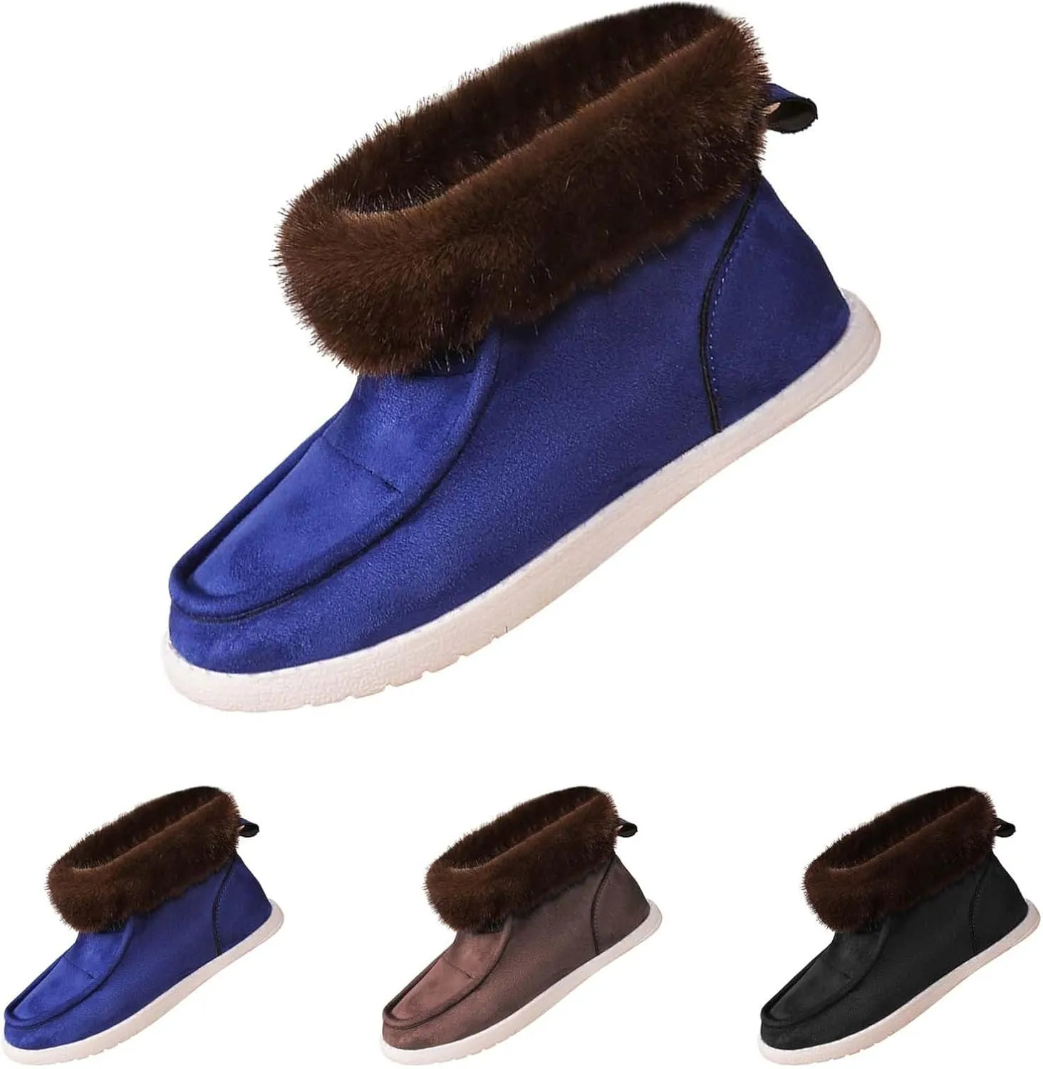 Winter White Boots for Women Size 12 Warm Boots for Men Waterproof Ankle Winter Boots for Women Black Fluffy Boots Womens Winter Boots White of Today