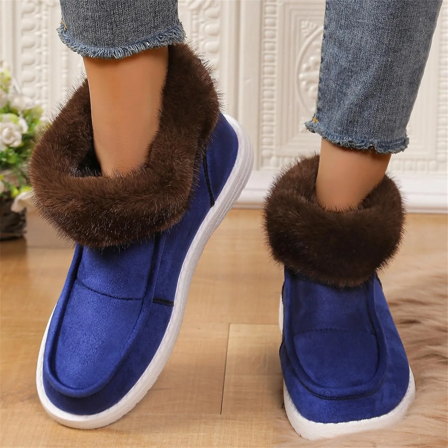 Winter White Boots for Women Size 12 Warm Boots for Men Waterproof Ankle Winter Boots for Women Black Fluffy Boots Womens Winter Boots White of Today