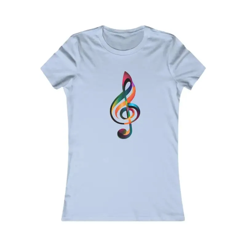 Women Favorite Tee with Music Note Vibe