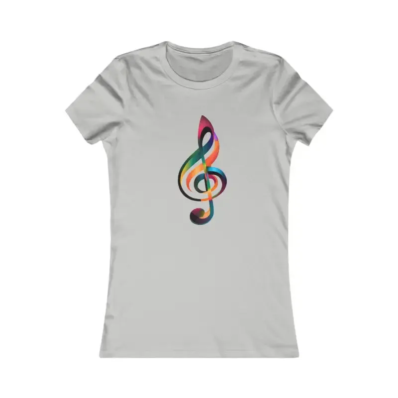 Women Favorite Tee with Music Note Vibe