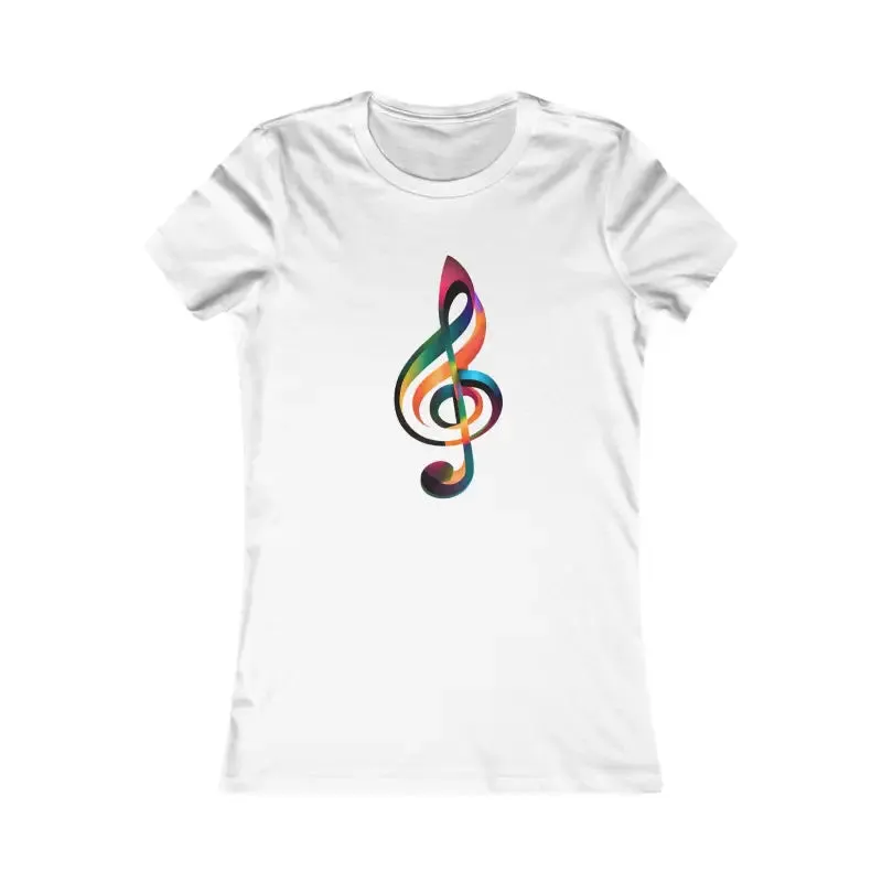 Women Favorite Tee with Music Note Vibe