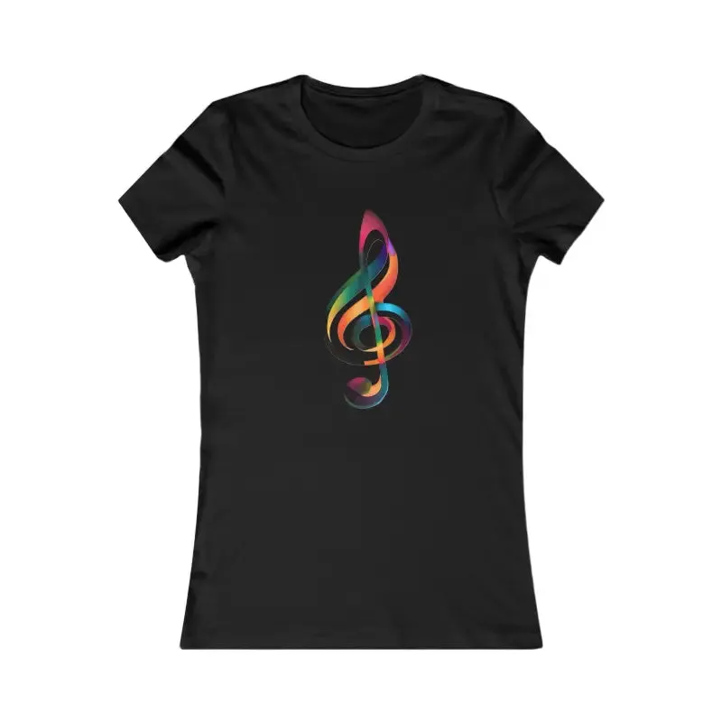 Women Favorite Tee with Music Note Vibe