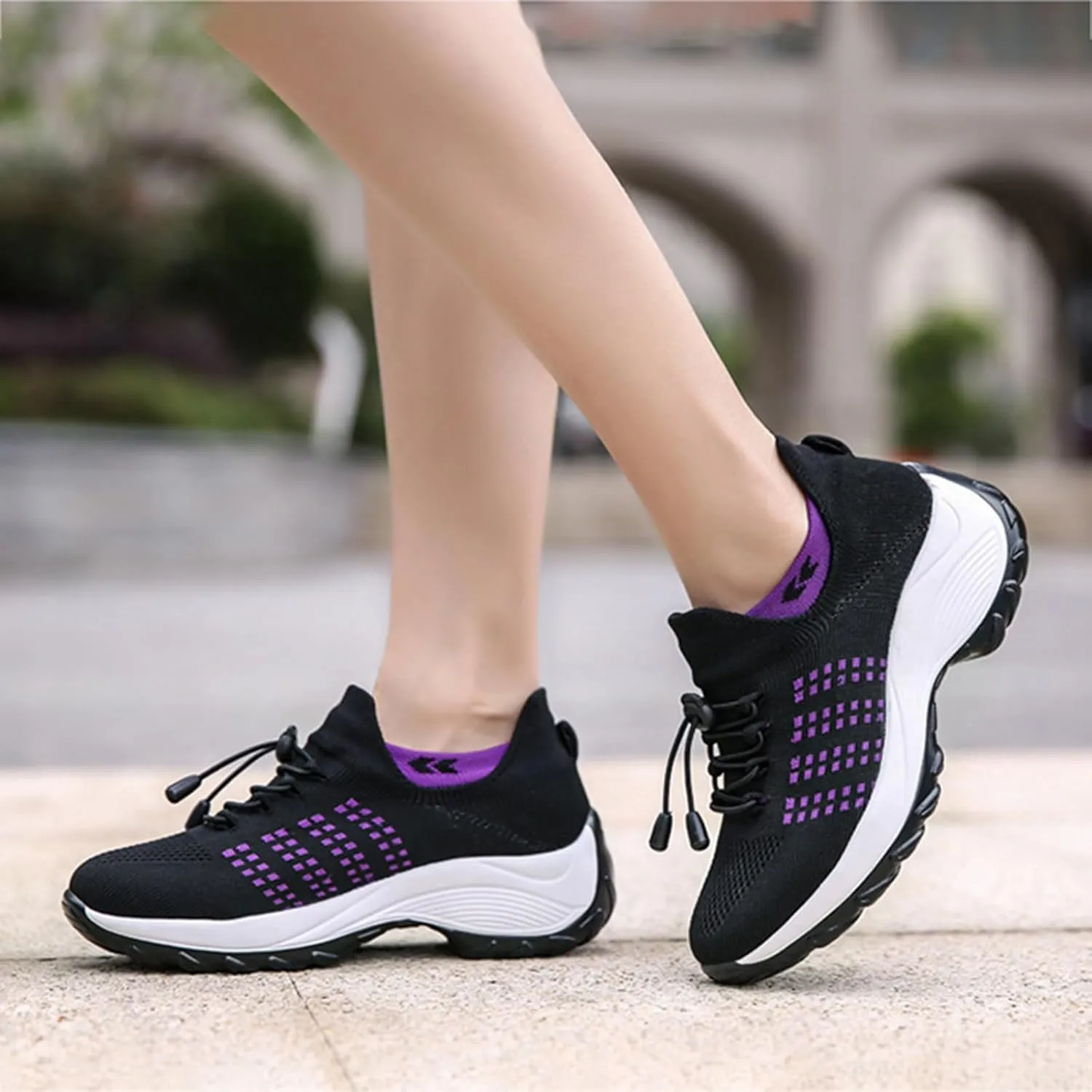 Women Tennis Running Shoes Walking Sneakers Orthopedic Quick Dry Lace Up Low Top Slip On Loafers Ladies Mesh Breathable Comfortable Soft Sole Shoe with Arch Support Footbed