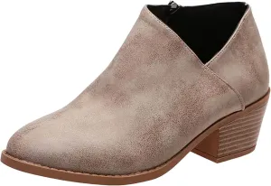 Women's Ankle Boot Fashion Boots Low Heels Riding Boots for Women Soft Leather for Comfortable Interior Fit Boots