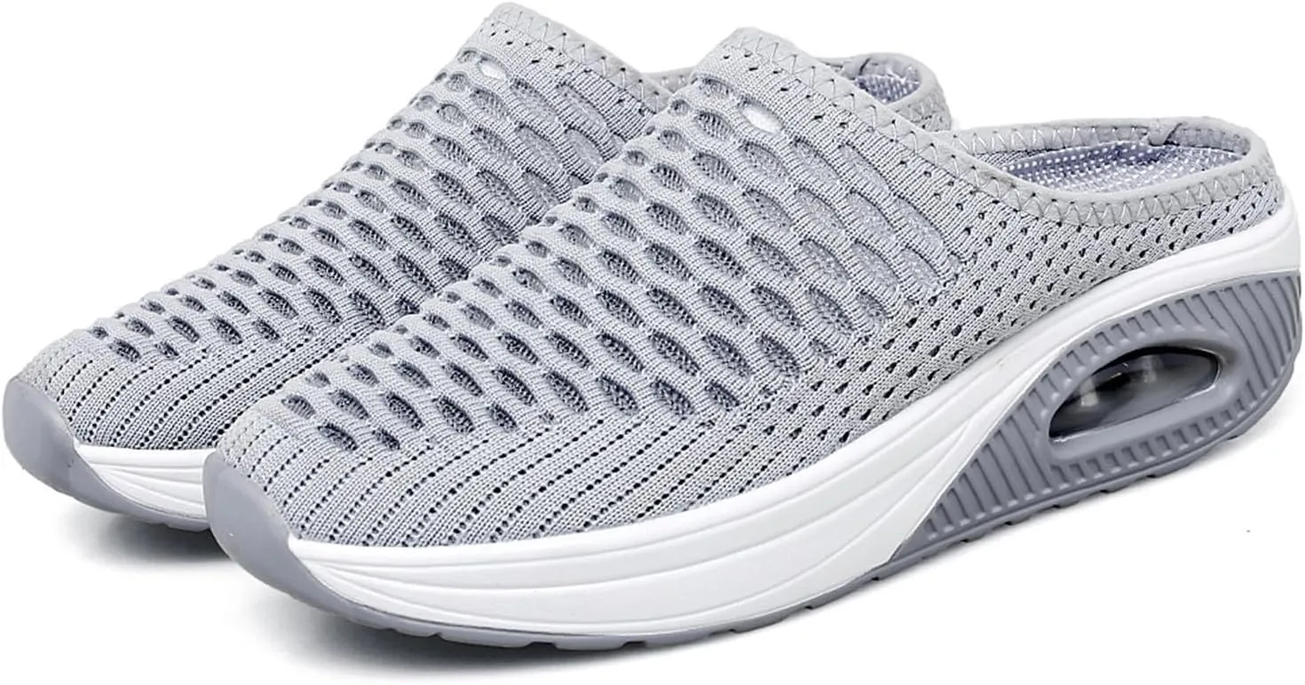 Womens Arch Support Shoes Mesh Slip on Wedge Sneakers Non Slip Lgihtweight Breathable Casual Shoes for Summer