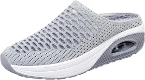 Womens Arch Support Shoes Mesh Slip on Wedge Sneakers Non Slip Lgihtweight Breathable Casual Shoes for Summer