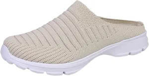 Women's Backless Slip on Mesh Sneakers Shoes Womens Tennis Shoes Loafers Black Casual Shoes Women's Fashion Sneakers Brown Tennis Shoe Loafers Shoe