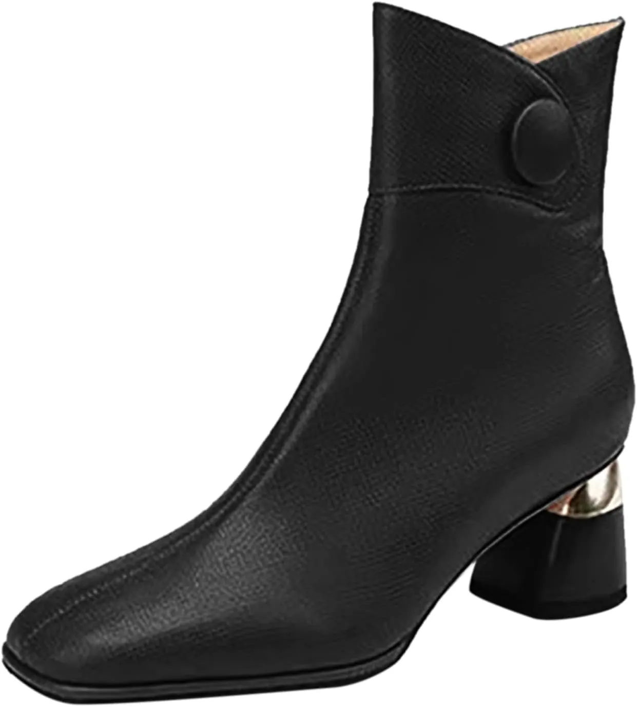 Womens Boots Ankle Heeled Booties for Women Boots for Women Cowgirl Ankle Bootie for Women Low Heel Non Slip Slip On Closed Pointed Toe Low Block Heel Zip Up