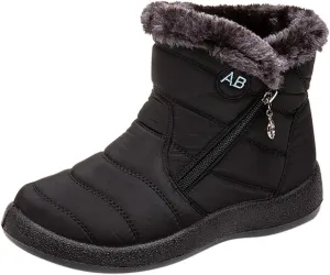 Womens Boots Snow Snow Boots Women Waterproof Insulated with Heel Cup Boots Women Winter Fuzzy Womens Waterproof Boots Tall Zipper Botas De Invierno Contra Agua Mujer