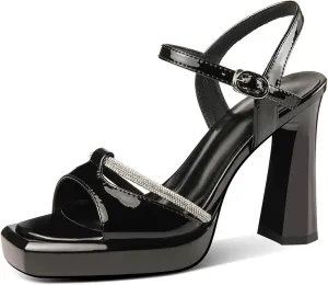 Women's Genuine Leather Peep Toe Sandals - Spring Summer Thick Heels, Fashion Casual