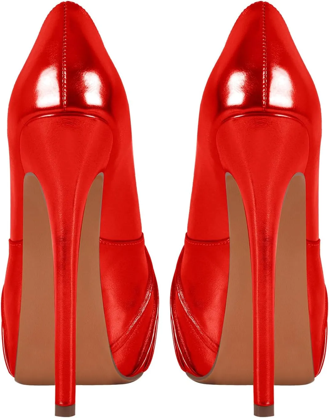 Women's Platform Pumps Shoes Slip On Stilettos PU High Heels