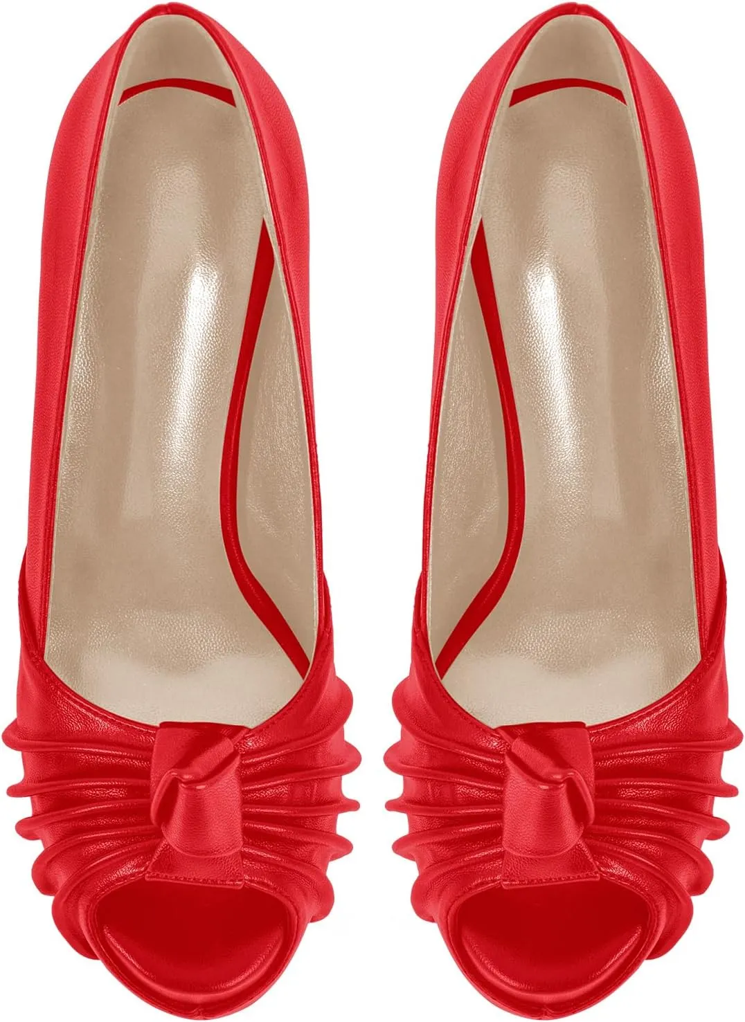 Women's Platform Pumps Shoes Slip On Stilettos PU High Heels