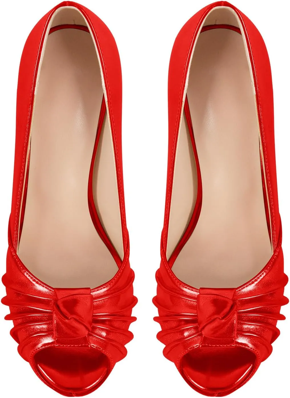 Women's Platform Pumps Shoes Slip On Stilettos PU High Heels