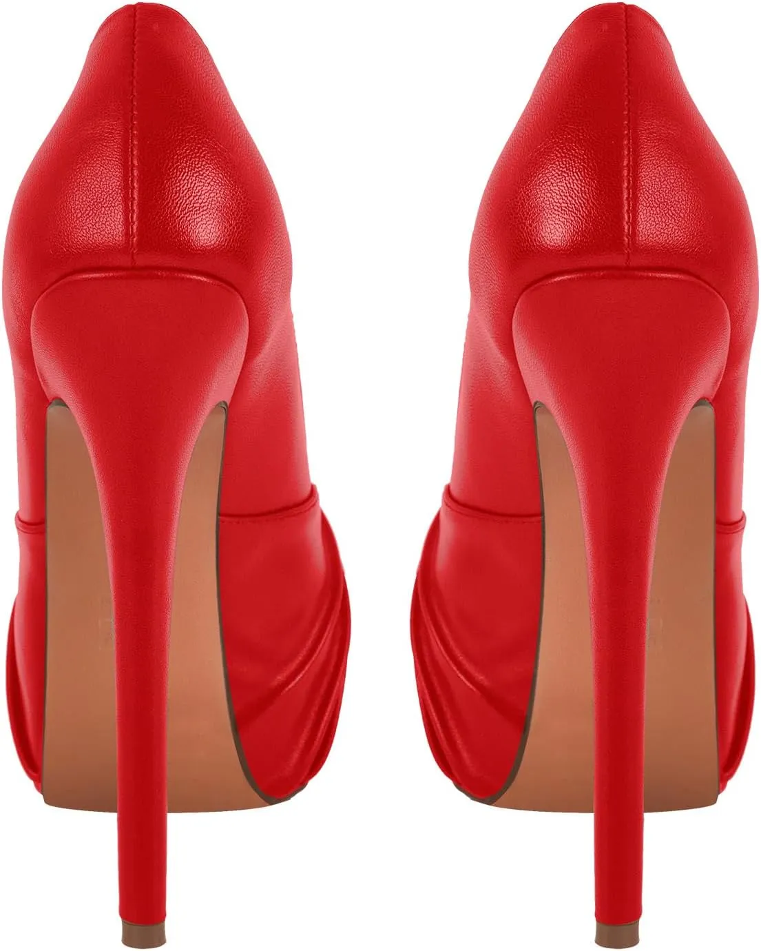 Women's Platform Pumps Shoes Slip On Stilettos PU High Heels