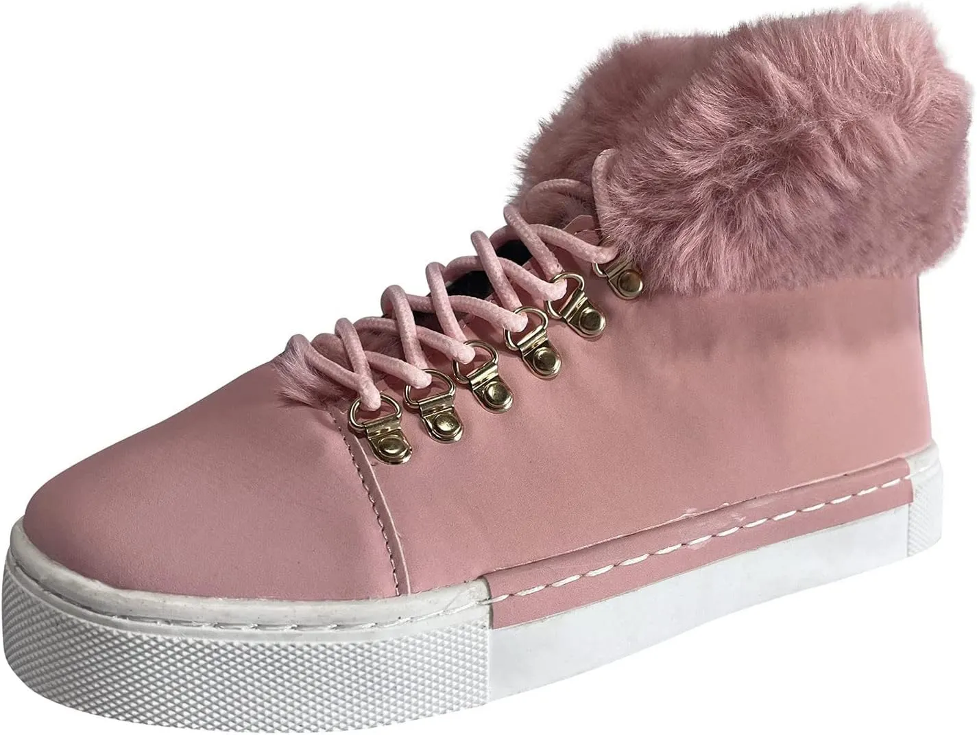 Womens Shoes Dressy Casual Fall Winter Wedge Womens Winter Booties Slip On Snowboots for Women Pink Fur Boots Womens Winter Boots Waterproof Insulated Deals of The Day