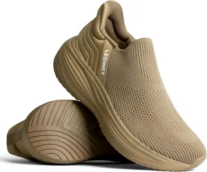 Women's Slip On Walking SneakerLightweight Breathable Tennis ShoesKnit Mesh Platform Zapatos para Mujer