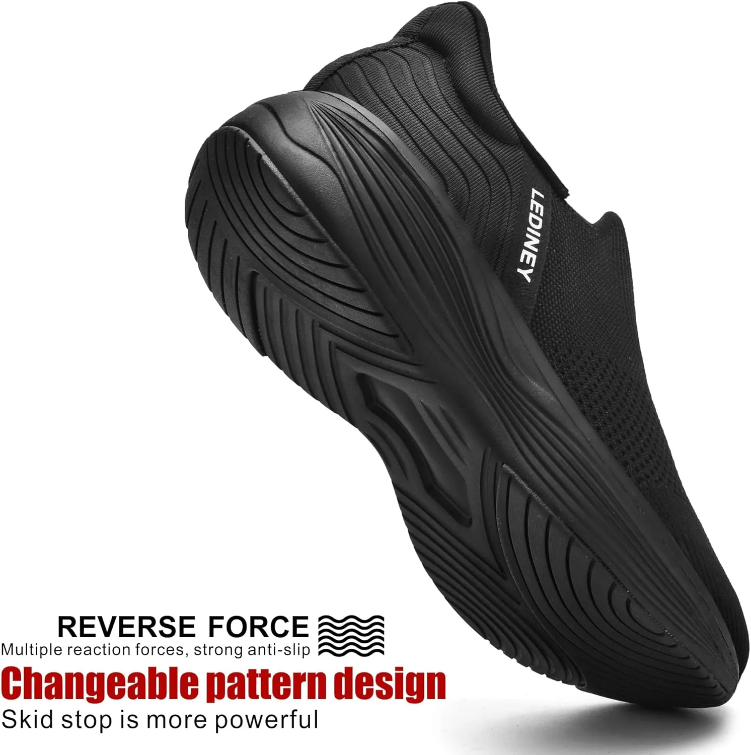 Women's Slip On Walking SneakerLightweight Breathable Tennis ShoesKnit Mesh Platform Zapatos para Mujer