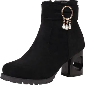 Womens Snow Boots Ankle Fall Booties for Women 2024 Boots for Women with Heel Boot Shoe Laces Flat Bottom Fashion Lug Sole Low Heel Chelsea Fashion