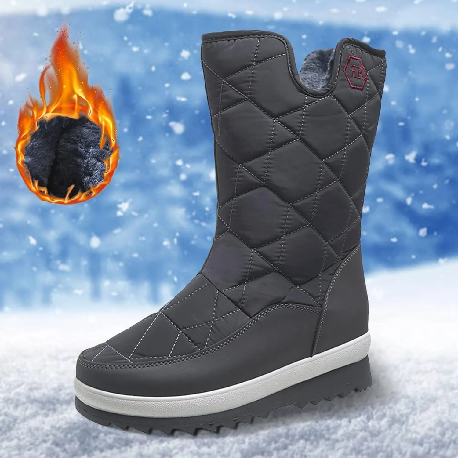 Women's Snow Boots Size 9 Wide Winter Long Boots for Women Waterproof Snow Boots Winter Women Women's Winter Booties Slippers Womens Winter Hiking Boots Waterproof