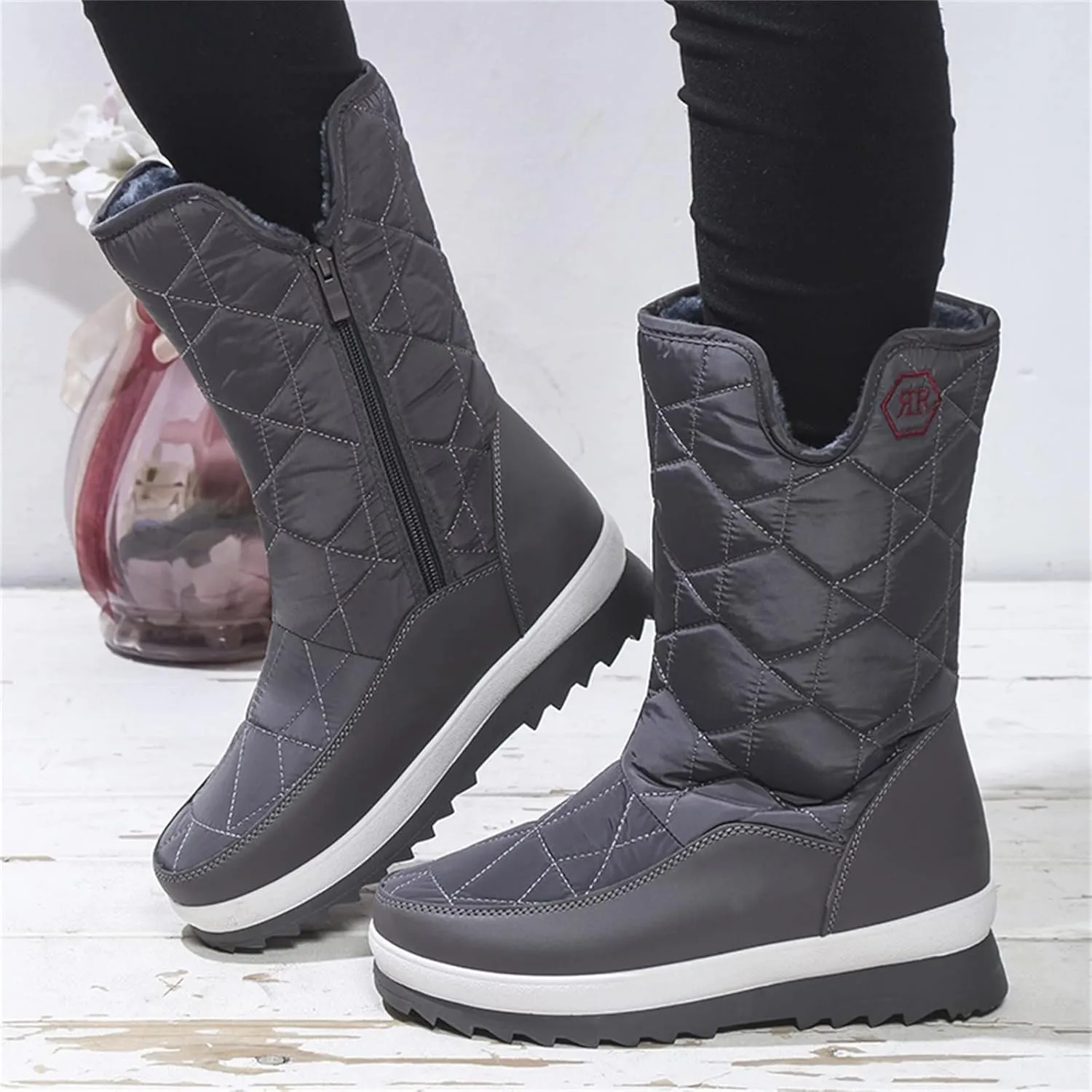 Women's Snow Boots Size 9 Wide Winter Long Boots for Women Waterproof Snow Boots Winter Women Women's Winter Booties Slippers Womens Winter Hiking Boots Waterproof