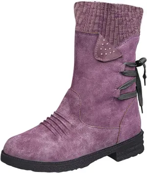 Women's Snow Boots Slip on Womens Size 8.5 Snow Boot Short Winter Boots for Women Wide Waterproof Work Boots for Women Lightweight Botas Negras De Invierno De Mujer