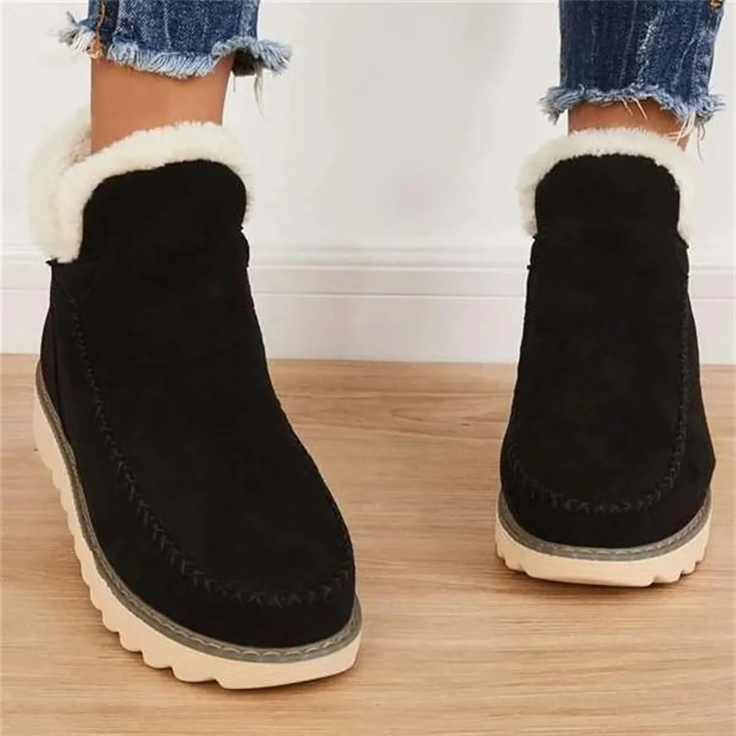 Womens Snow Boots Waterproof Slip on Women's Winter Waterproof Fur Lined Frosty Snow Boots Women's Winter Boots Wide Calf Zapatos Para La Nieve De Mujer Botas Contra El Agua Para Mujer