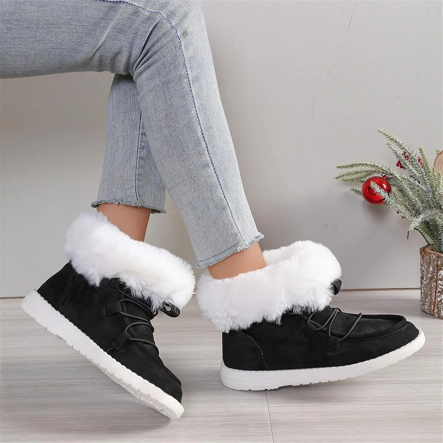 Womens Snow Boots Wide Calf Women's Size 8 Waterproof Snow Boots Women's Winter Shoes Warm Winter Boots Women Women Winter Boot of The Day