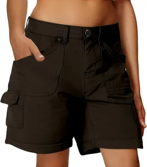 Womens Sports Shorts Button Down Cargo Pants with Pockets Athletic Shorts Summer Outfit