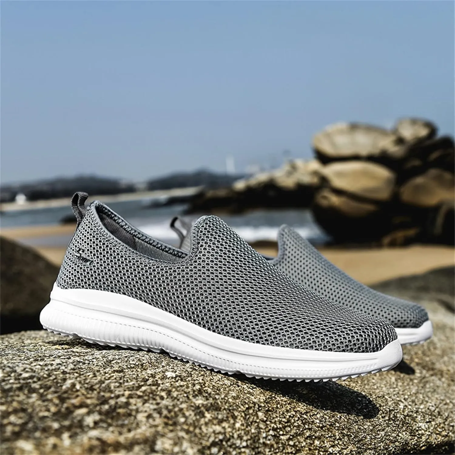 Women's Walking Shoes Cushion Comfortable Breeze Shoes Walking Shoes Women Arch Support Casual Shoes Slip On Wedge Sneakers Platform Tennis Shoe White Loafers