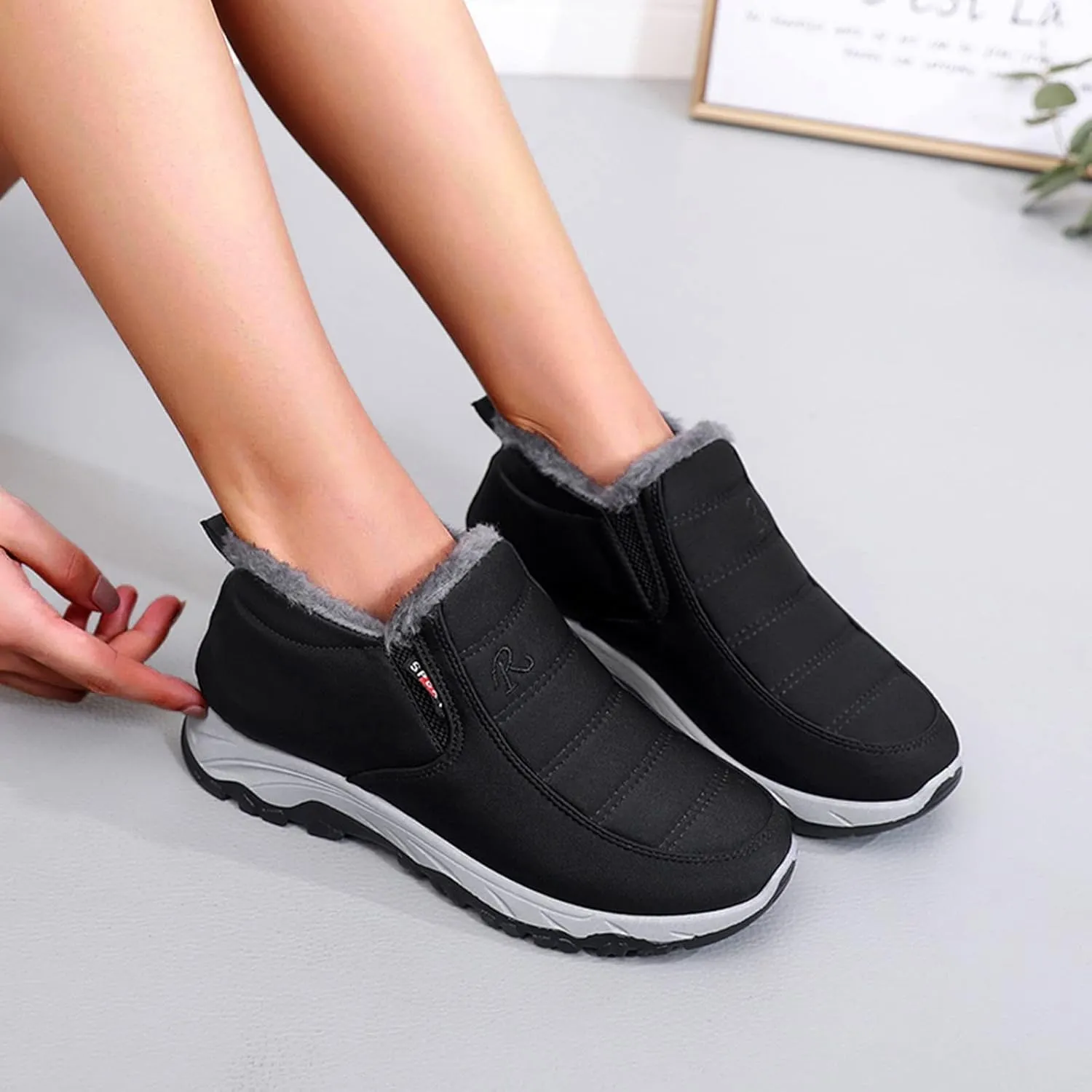 Women's Wide Width Go Snow Boots Womens Boots Winter Waterproof Tall Women's Snow Boots Size 12 Waterproof Comfortable Walking Boots Women Botas Con Casquillo Y Contra El Agua Para Mujer De Trabajo